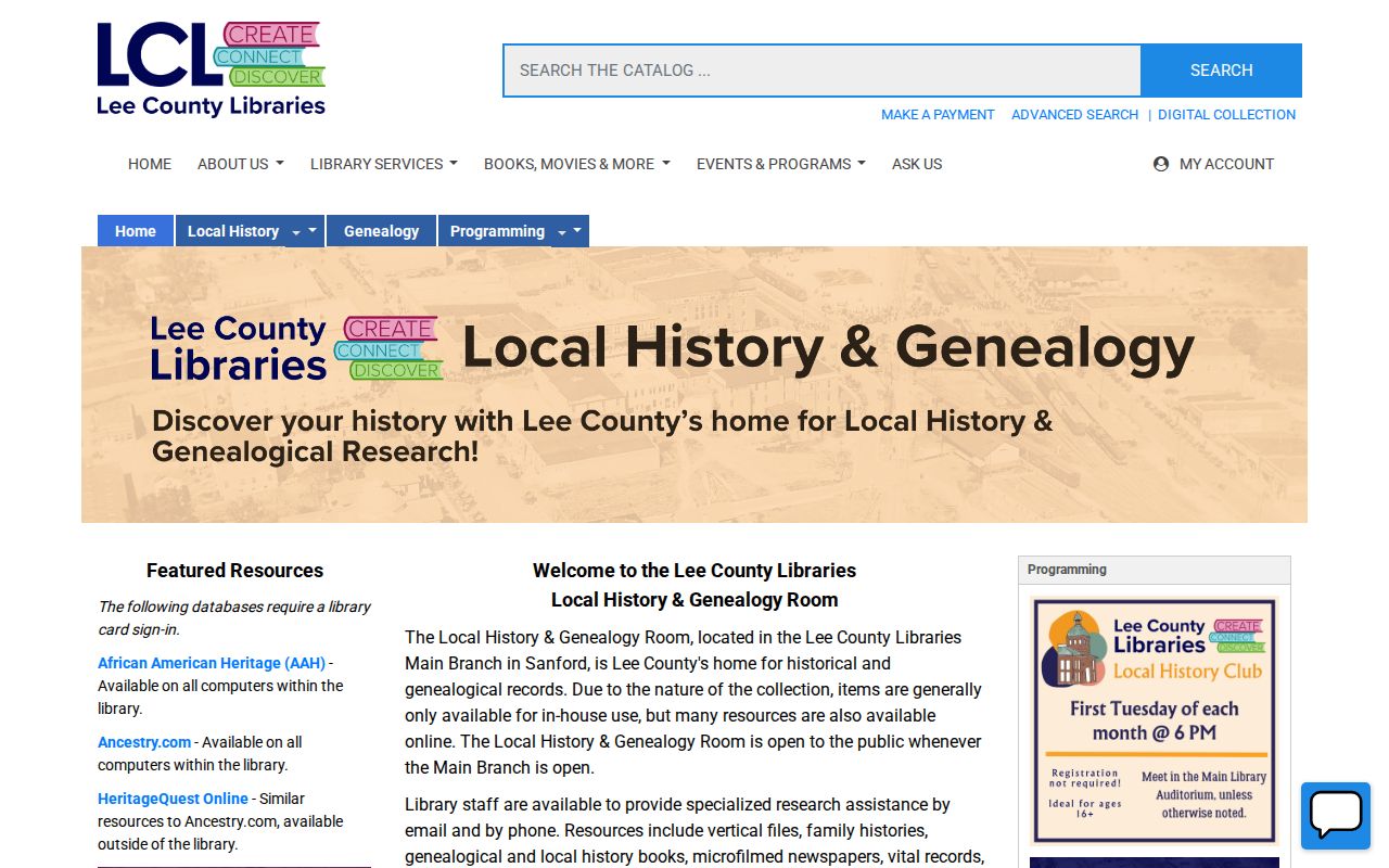 Sanford city directory local-history service at Lee County Library