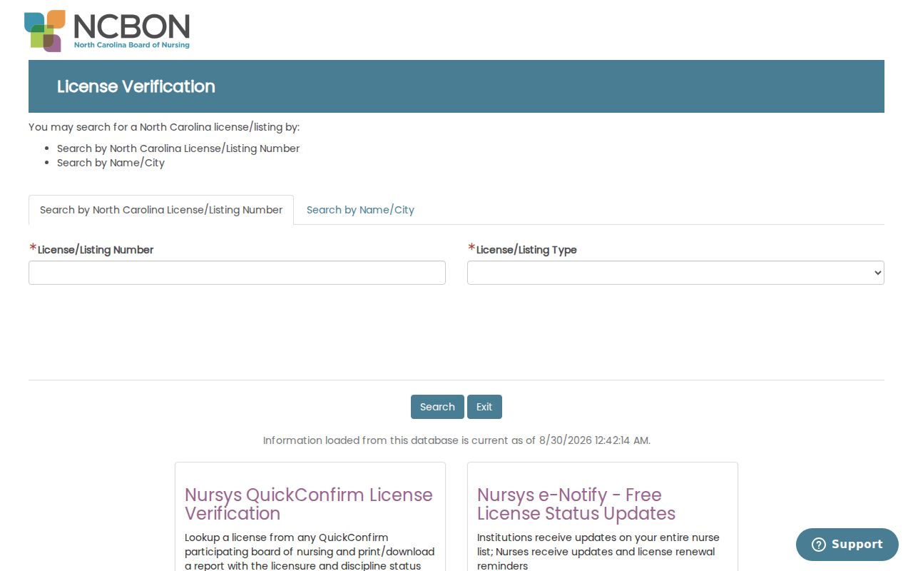 Sanford resident lookup reference to North Carolina nursing license verification search