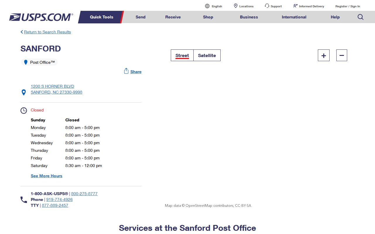 Sanford ZIP code directory Sanford Post Office location source
